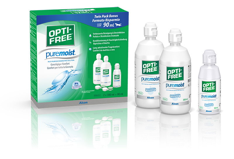 Opti-Free PureMoist Kontaktlinsenlösung Vorratspack 2 x 300 ml + 90 ml
